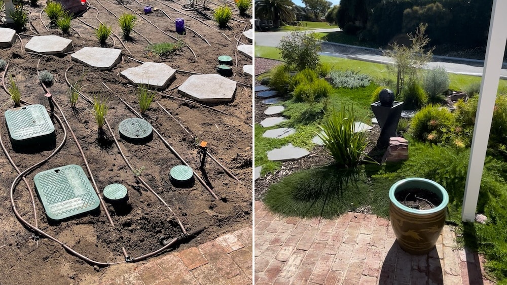 Before and after of a native garden